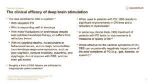 The clinical efficacy of deep brain stimulation